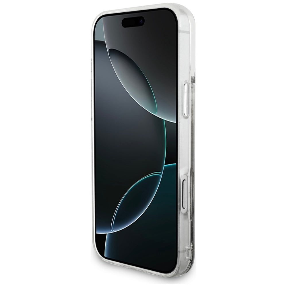 Futrola za Apple iPhone 17 Pro Max, Guess, Liquid Glitter Charms, Srebrna