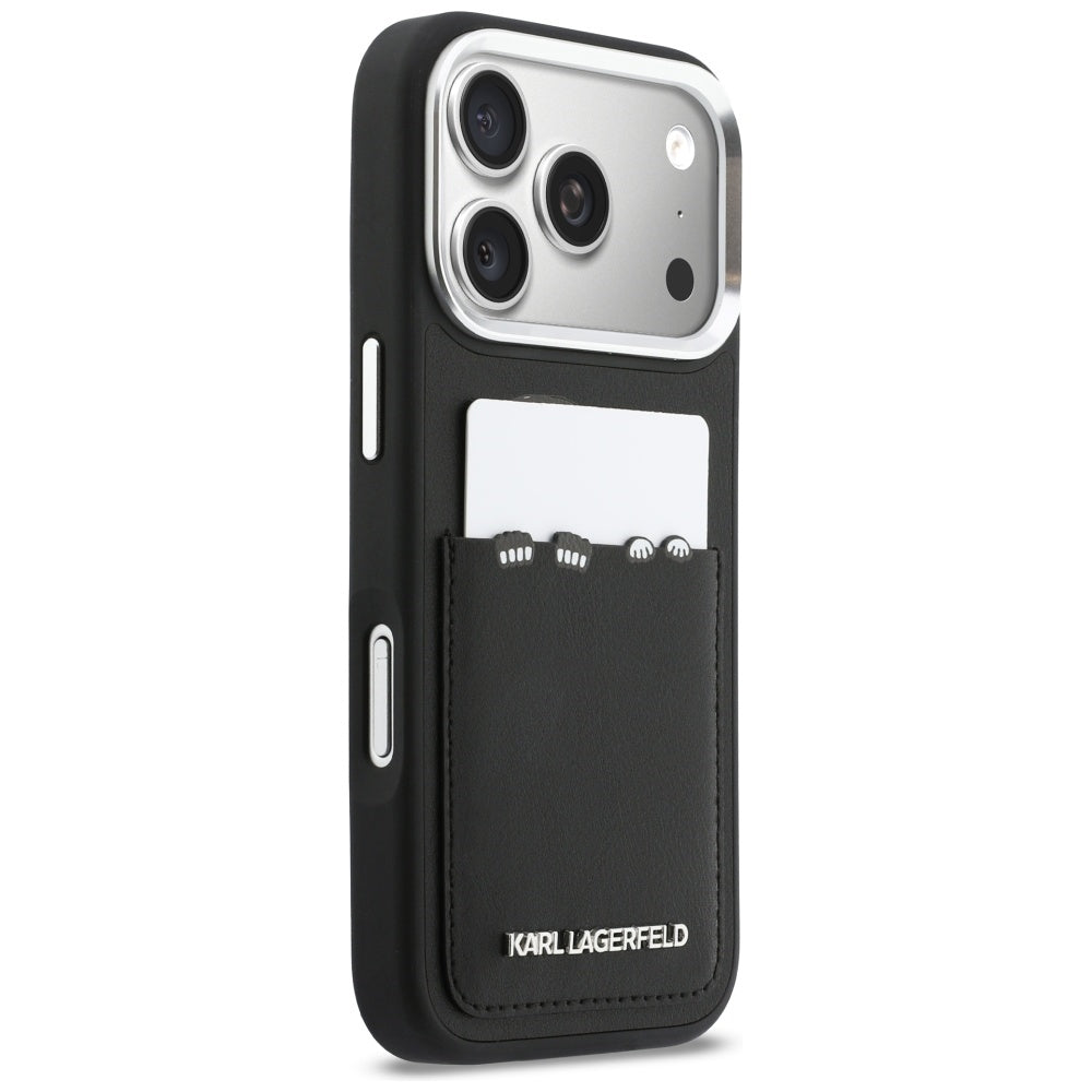 Futrola za Apple iPhone 17 Pro Max, Karl Lagerfeld, Karl & Choupette Print with Pocket, Crna