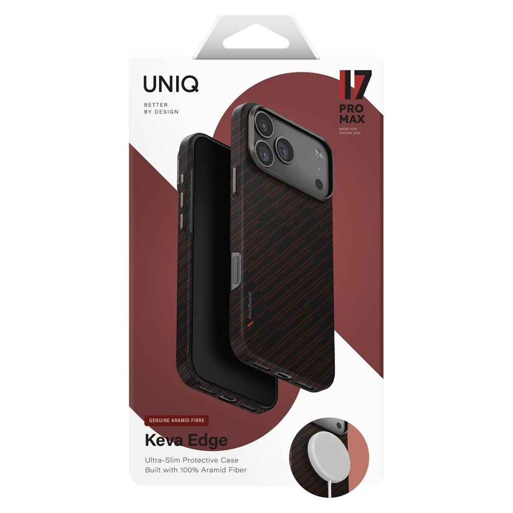 Futrola MagSafe za Apple iPhone 17 Pro, UNIQ, Keva MagClick, Crna Crvena