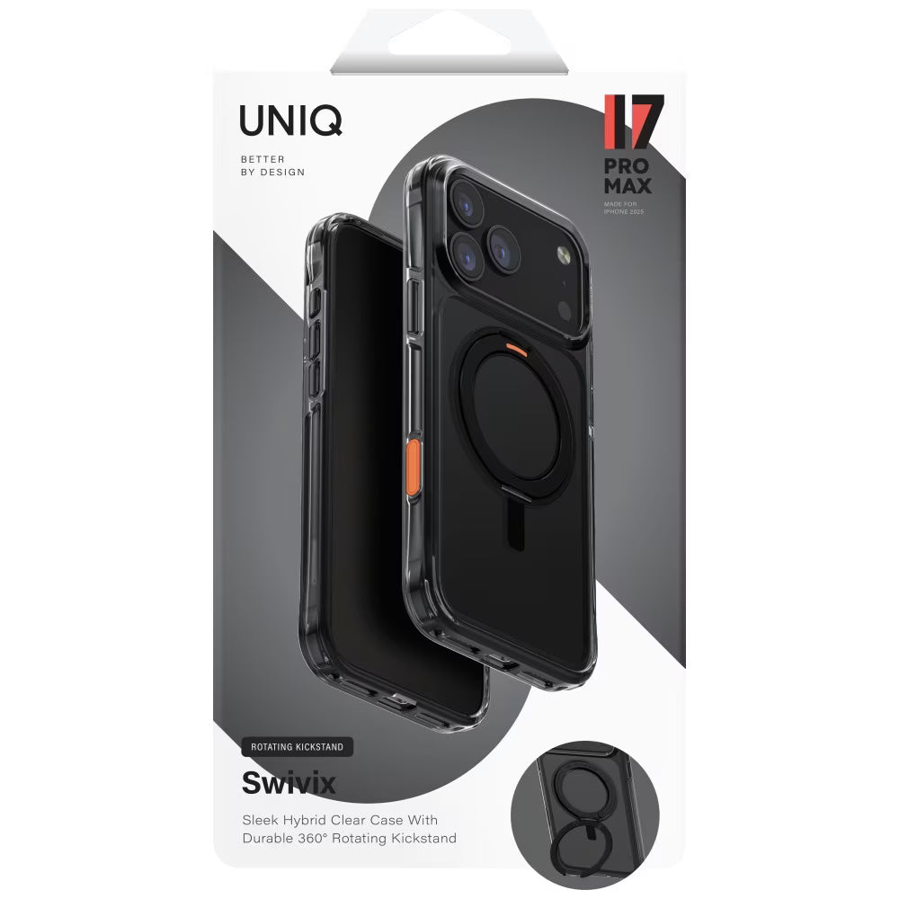 Futrola za Apple iPhone 17 Pro, UNIQ, Swivix, Crna