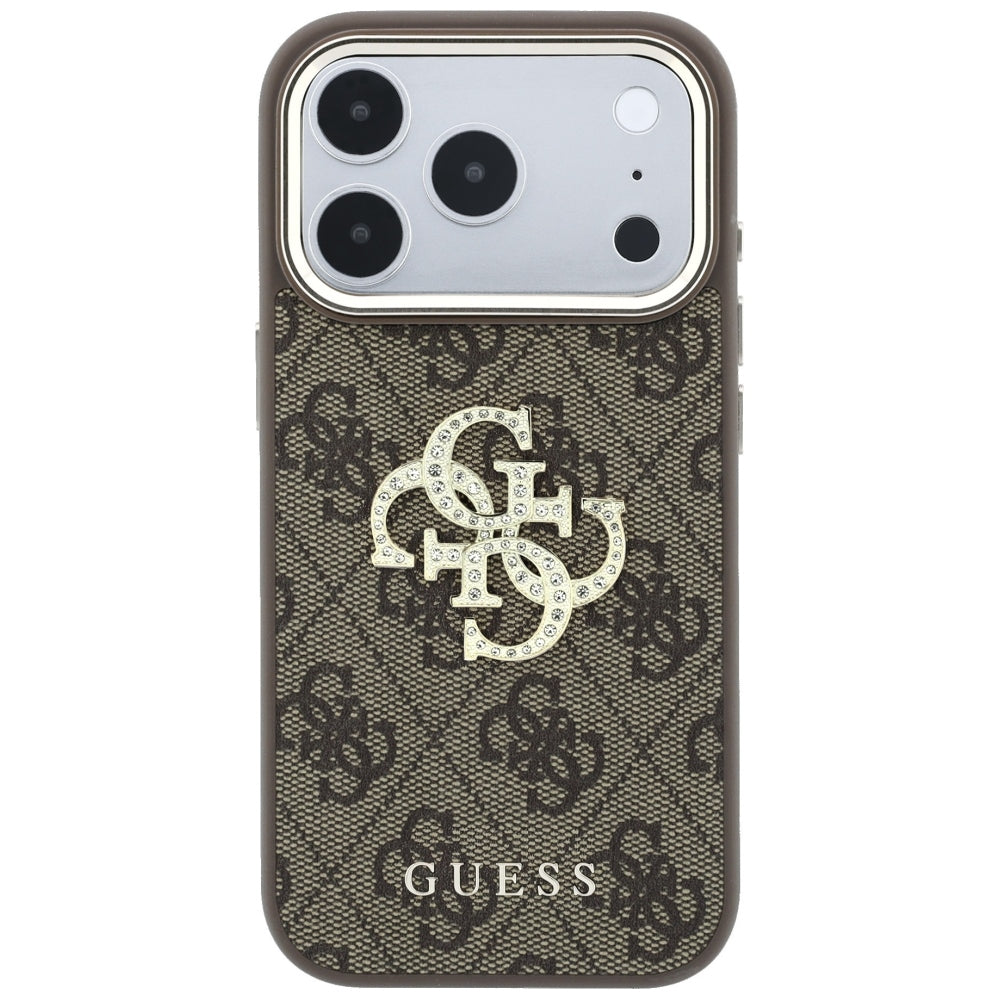 Futrola za Apple iPhone 18 Pro / 17 Pro, Guess, 4G Big Strass Logo, Braon