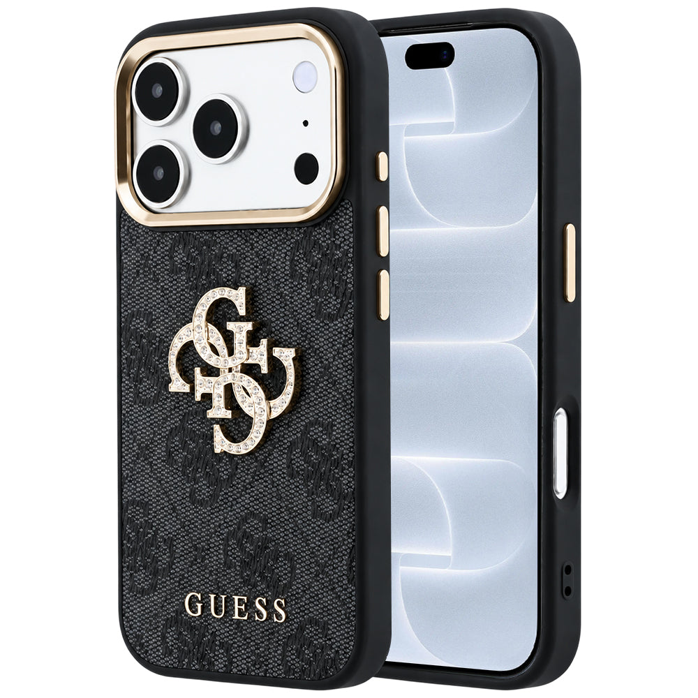 Futrola za Apple iPhone 18 Pro / 17 Pro, Guess, 4G Big Strass Logo, Crna