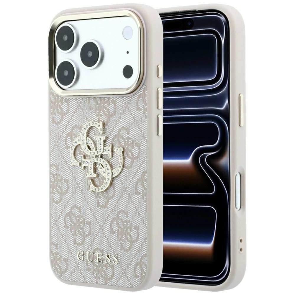 Futrola za Apple iPhone 18 Pro / 17 Pro, Guess, 4G Big Strass Logo, Roze