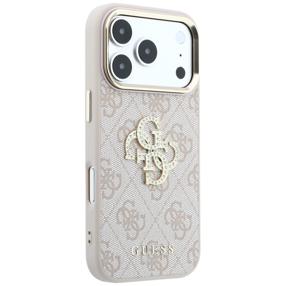 Futrola za Apple iPhone 18 Pro / 17 Pro, Guess, 4G Big Strass Logo, Roze
