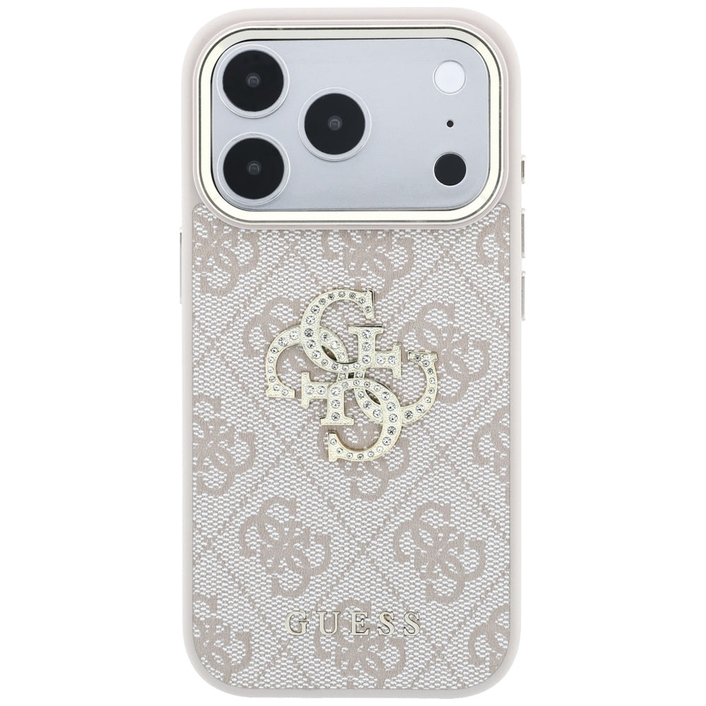 Futrola za Apple iPhone 18 Pro / 17 Pro, Guess, 4G Big Strass Logo, Roze