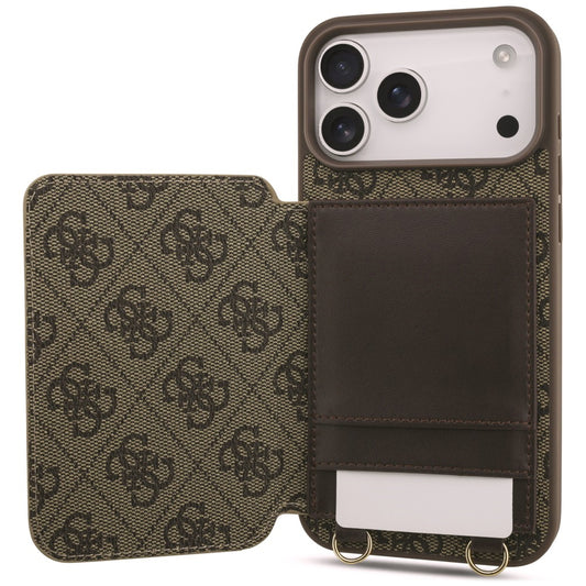 Futrola za Apple iPhone 18 Pro / 17 Pro, Guess, 4G Crossbody Cardslot, braon