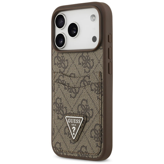 Futrola za Apple iPhone 18 Pro / 17 Pro, Guess, 4G Double Card Triangle, braon