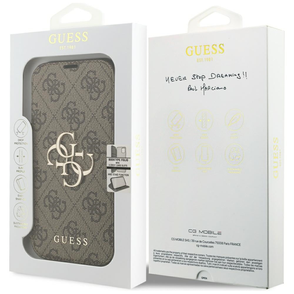 Futrola za Apple iPhone 18 Pro / 17 Pro, Guess, 4G Metal Logo, Braon
