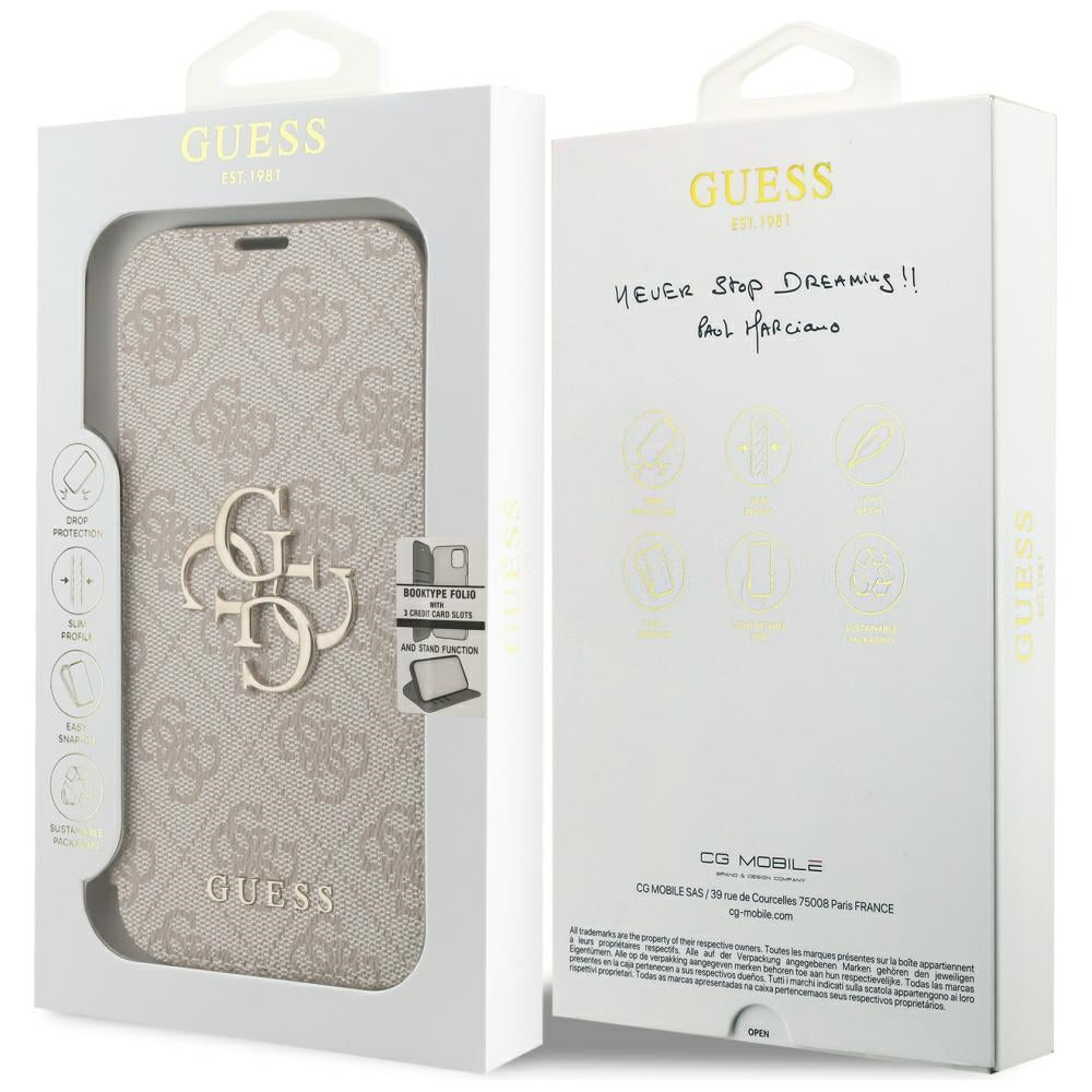 Futrola za Apple iPhone 18 Pro / 17 Pro, Guess, 4G Metal Logo, Roze