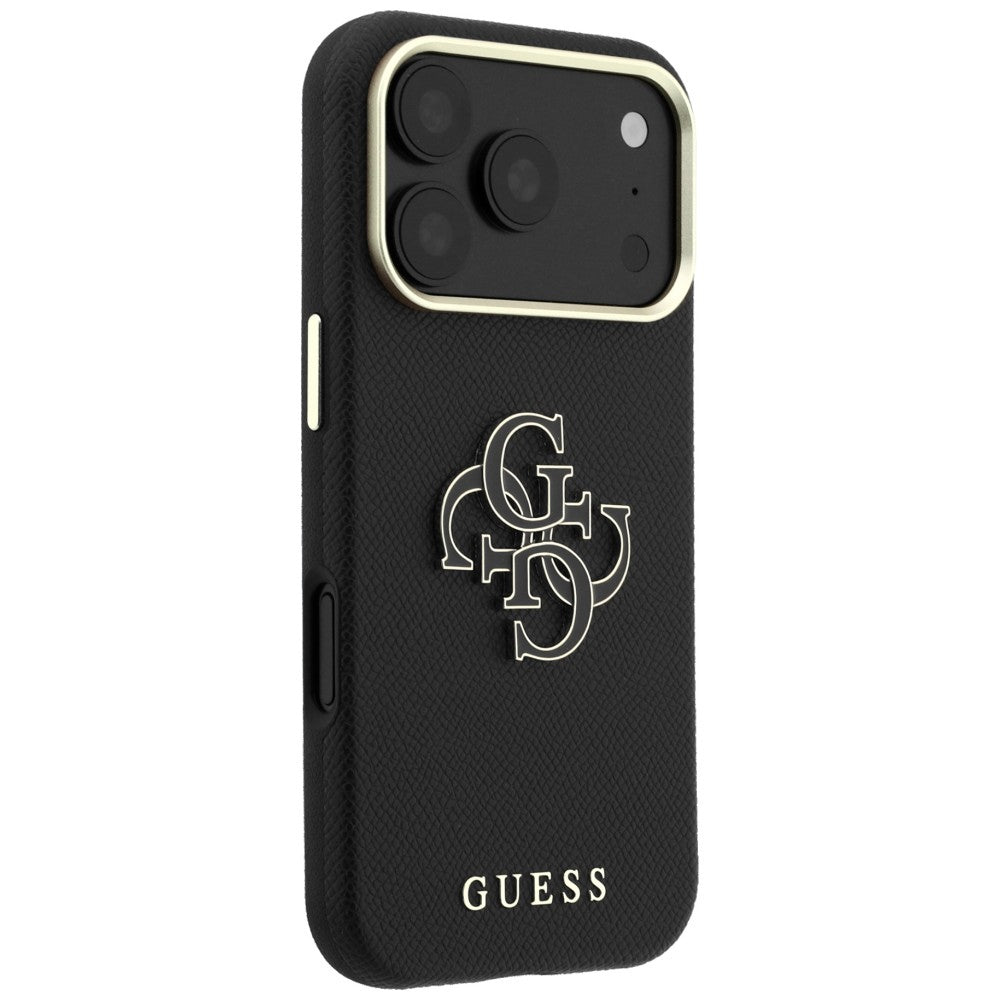 Futrola za Apple iPhone 18 Pro / 17 Pro, Guess, Grained Big Resin Logo, Crna