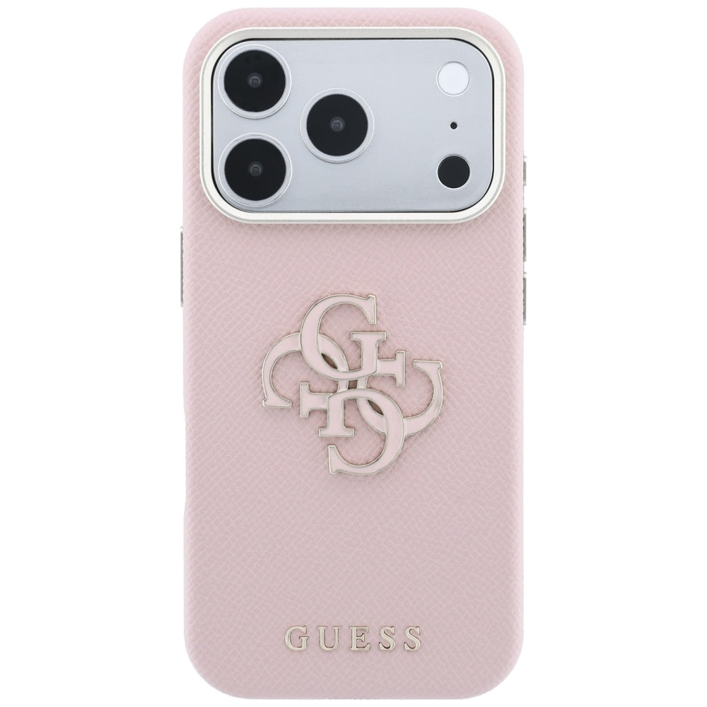Futrola za Apple iPhone 18 Pro / 17 Pro, Guess, Grained Big Resin Logo, Roze