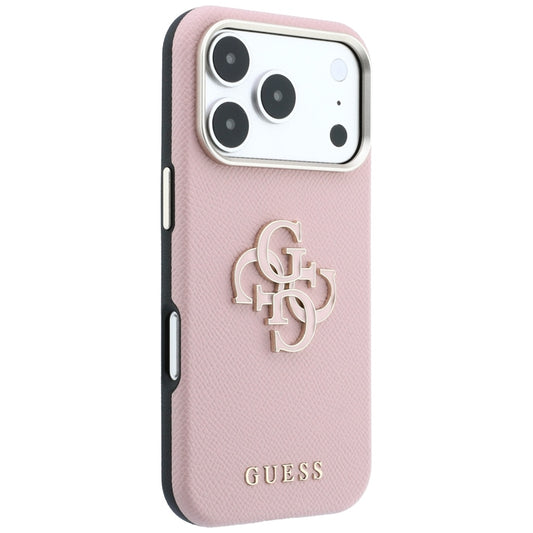 Futrola za Apple iPhone 18 Pro / 17 Pro, Guess, Grained Big Resin Logo, Roze