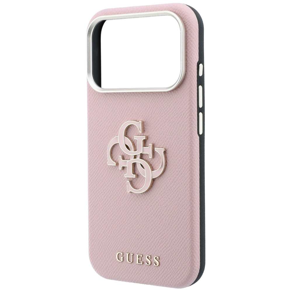 Futrola za Apple iPhone 18 Pro / 17 Pro, Guess, Grained Big Resin Logo, Roze