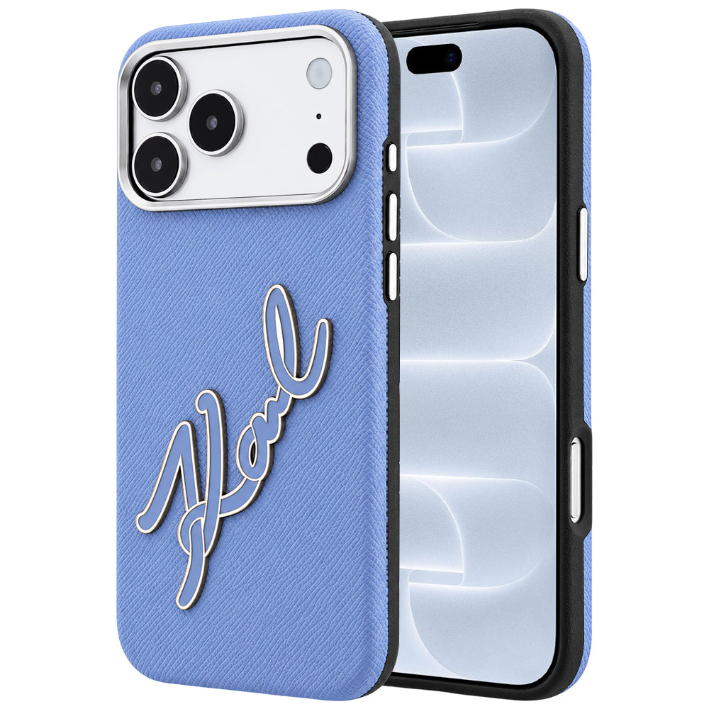 Futrola za Apple iPhone 18 Pro / 17 Pro, Karl Lagerfeld, Smooth Big Resin Signature Logo, Plava