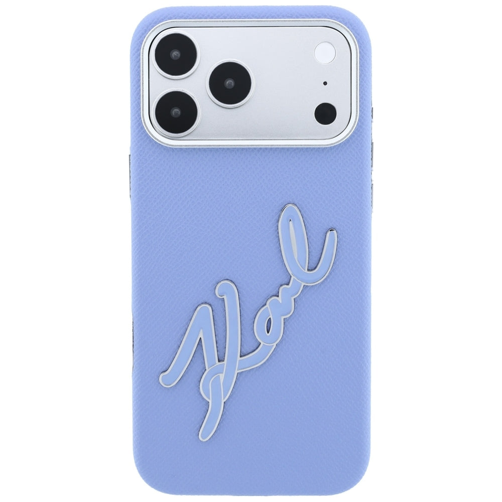 Futrola za Apple iPhone 18 Pro / 17 Pro, Karl Lagerfeld, Smooth Big Resin Signature Logo, Plava