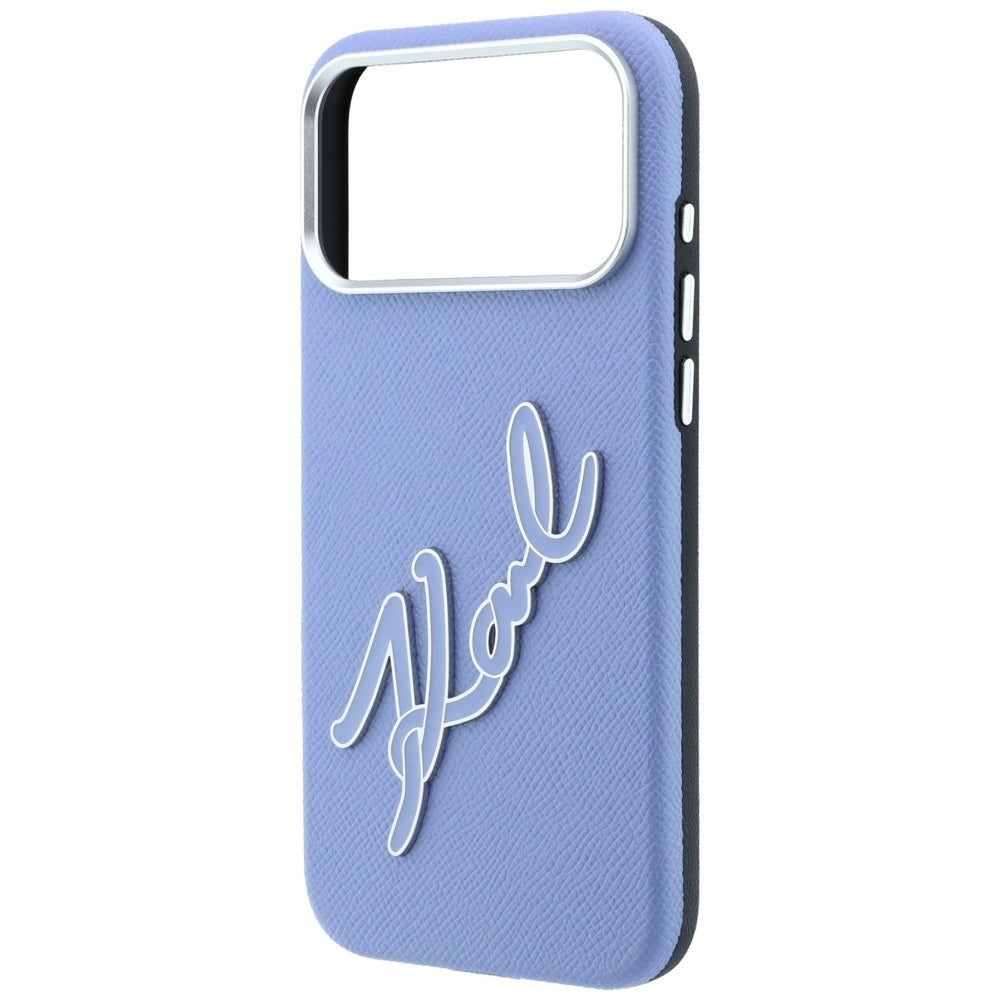 Futrola za Apple iPhone 18 Pro / 17 Pro, Karl Lagerfeld, Smooth Big Resin Signature Logo, Plava