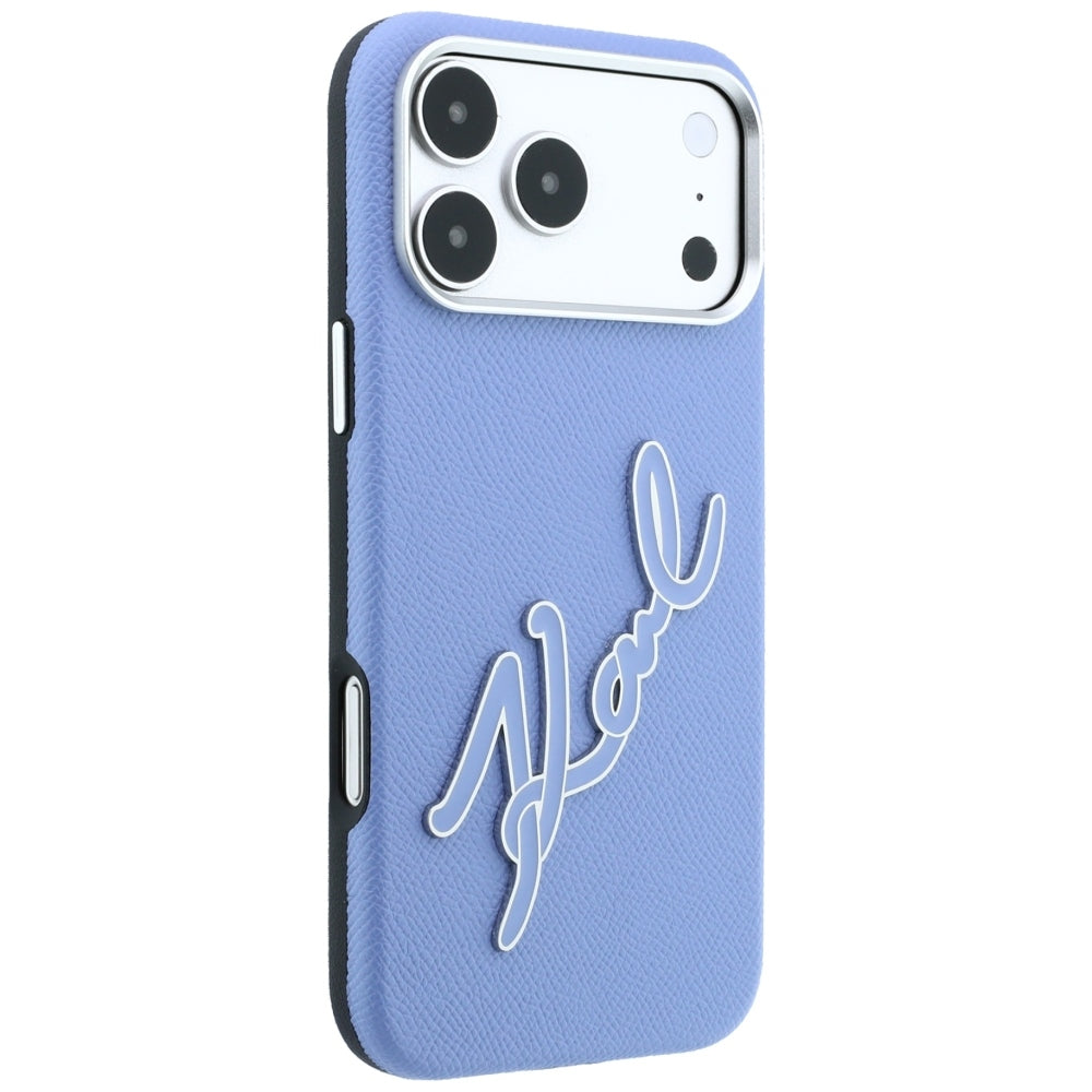 Futrola za Apple iPhone 18 Pro / 17 Pro, Karl Lagerfeld, Smooth Big Resin Signature Logo, Plava