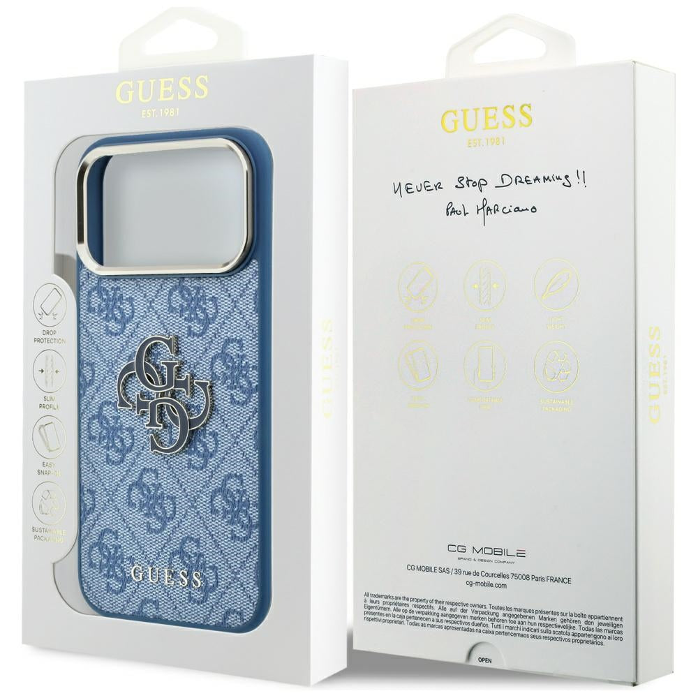 Futrola za Apple iPhone 18 Pro Max / 17 Pro Max, Guess, 4G Big Resin Logo, Plava