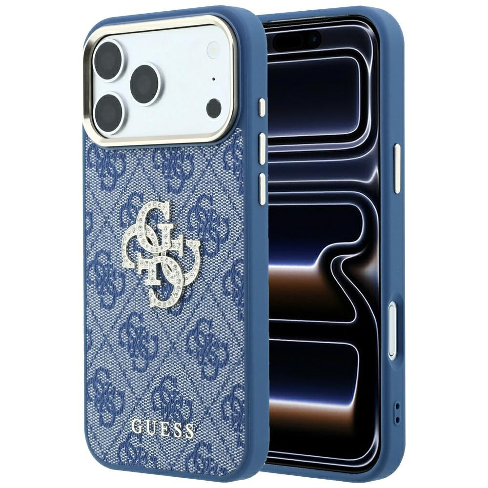 Futrola za Apple iPhone 18 Pro Max / 17 Pro Max, Guess, 4G Big Strass Logo, Plava