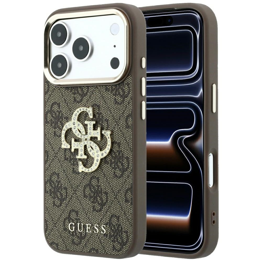 Futrola za Apple iPhone 18 Pro Max / 17 Pro Max, Guess, 4G Big Strass Logo, Braon