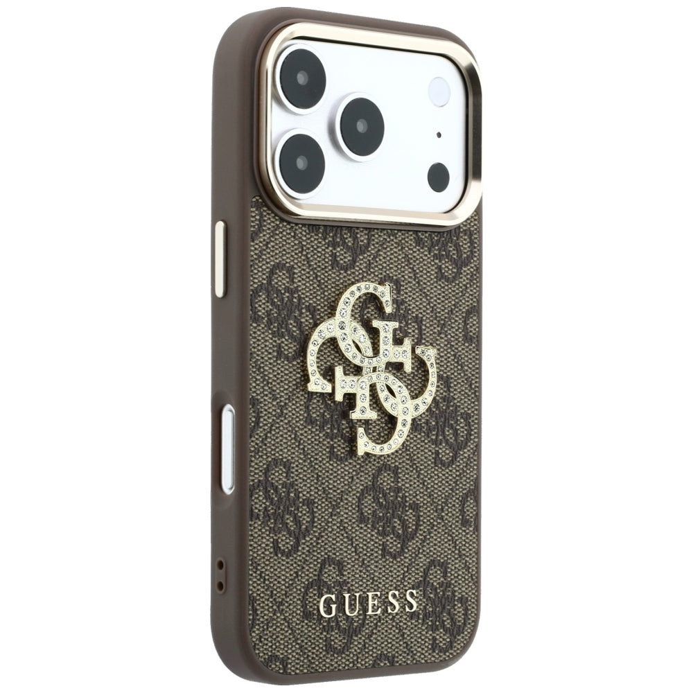 Futrola za Apple iPhone 18 Pro Max / 17 Pro Max, Guess, 4G Big Strass Logo, Braon