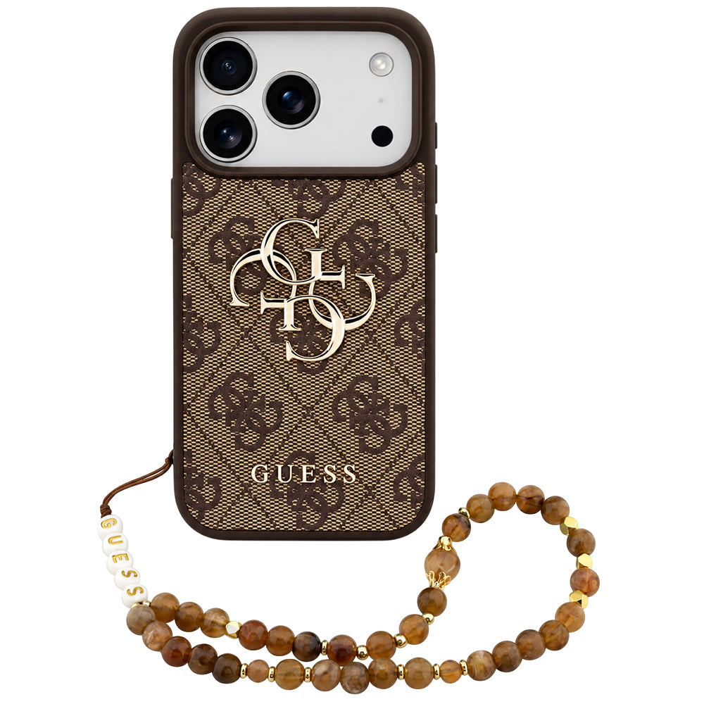 Futrola za Apple iPhone 18 Pro Max / 17 Pro Max, Guess, 4G Classic Logo sa trakom, Braon