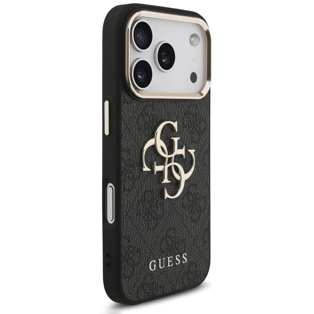 Futrola za Apple iPhone 18 Pro Max / 17 Pro Max, Guess, 4G Classic Logo sa trakom, Crno Zlatna