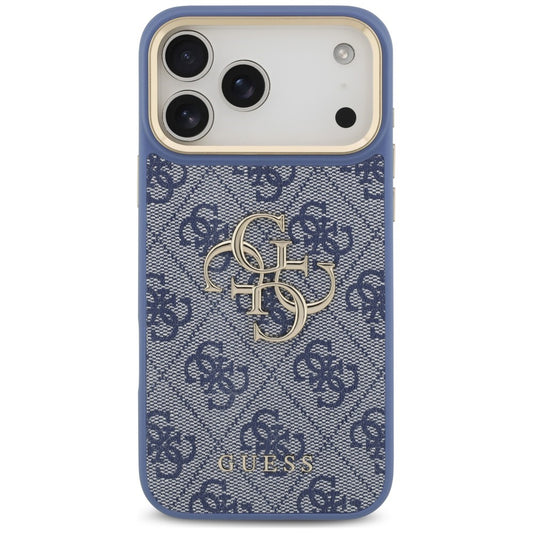 Maska za Apple iPhone 18 Pro Max / 17 Pro Max, Guess, Big 4G Classic Logo & Big Strap Metal Buttons, plava