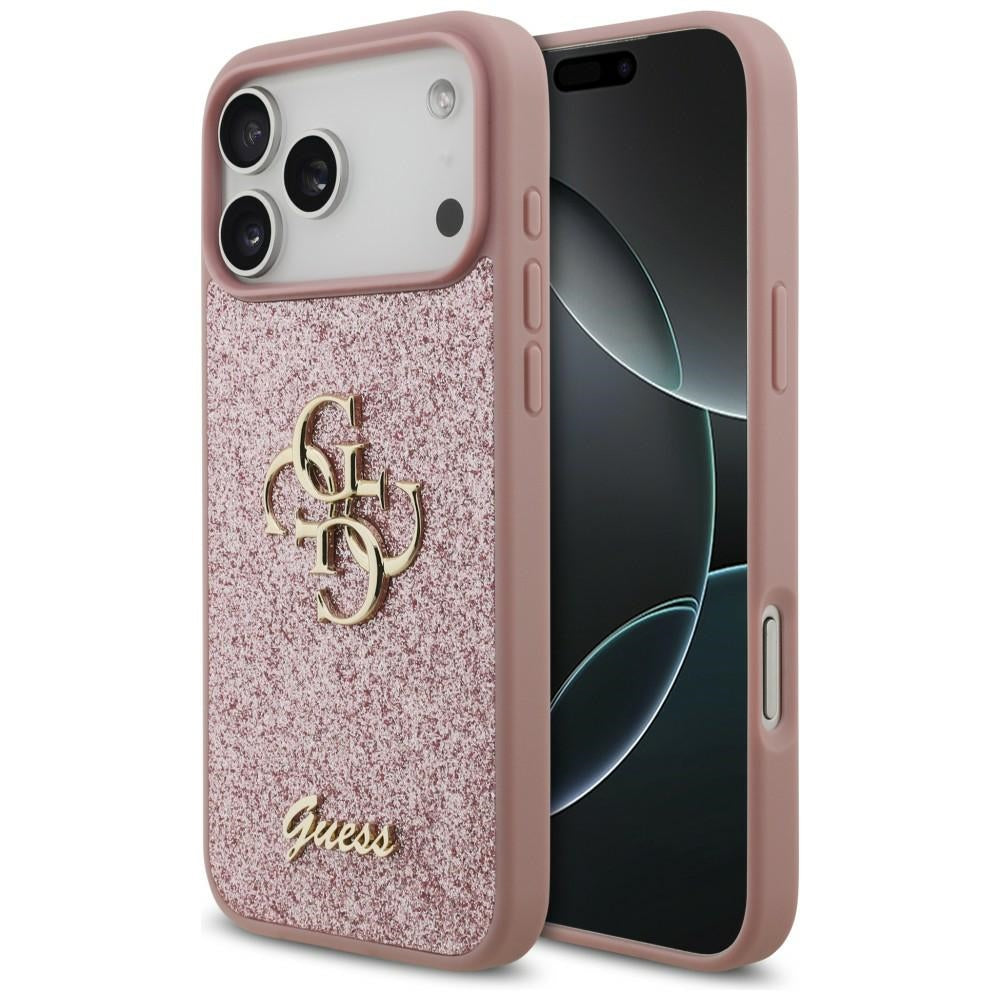 Futrola za Apple iPhone 18 Pro Max / 17 Pro Max, Guess, Fixed Glitter Big 4G, Roze