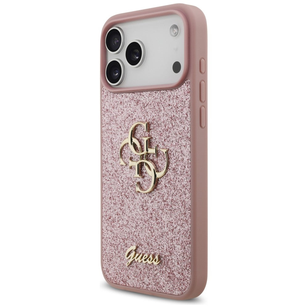 Futrola za Apple iPhone 18 Pro Max / 17 Pro Max, Guess, Fixed Glitter Big 4G, Roze