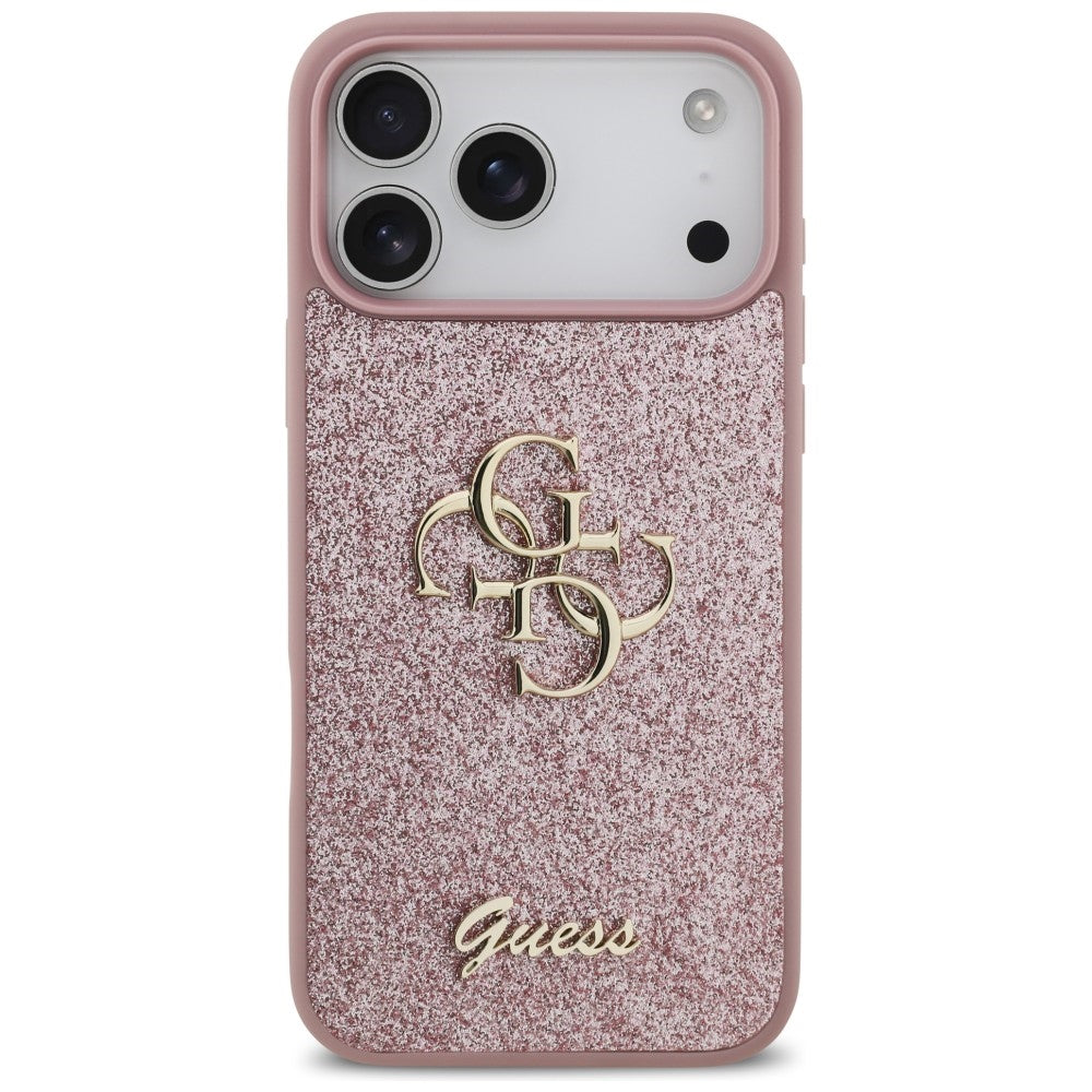 Futrola za Apple iPhone 18 Pro Max / 17 Pro Max, Guess, Fixed Glitter Big 4G, Roze