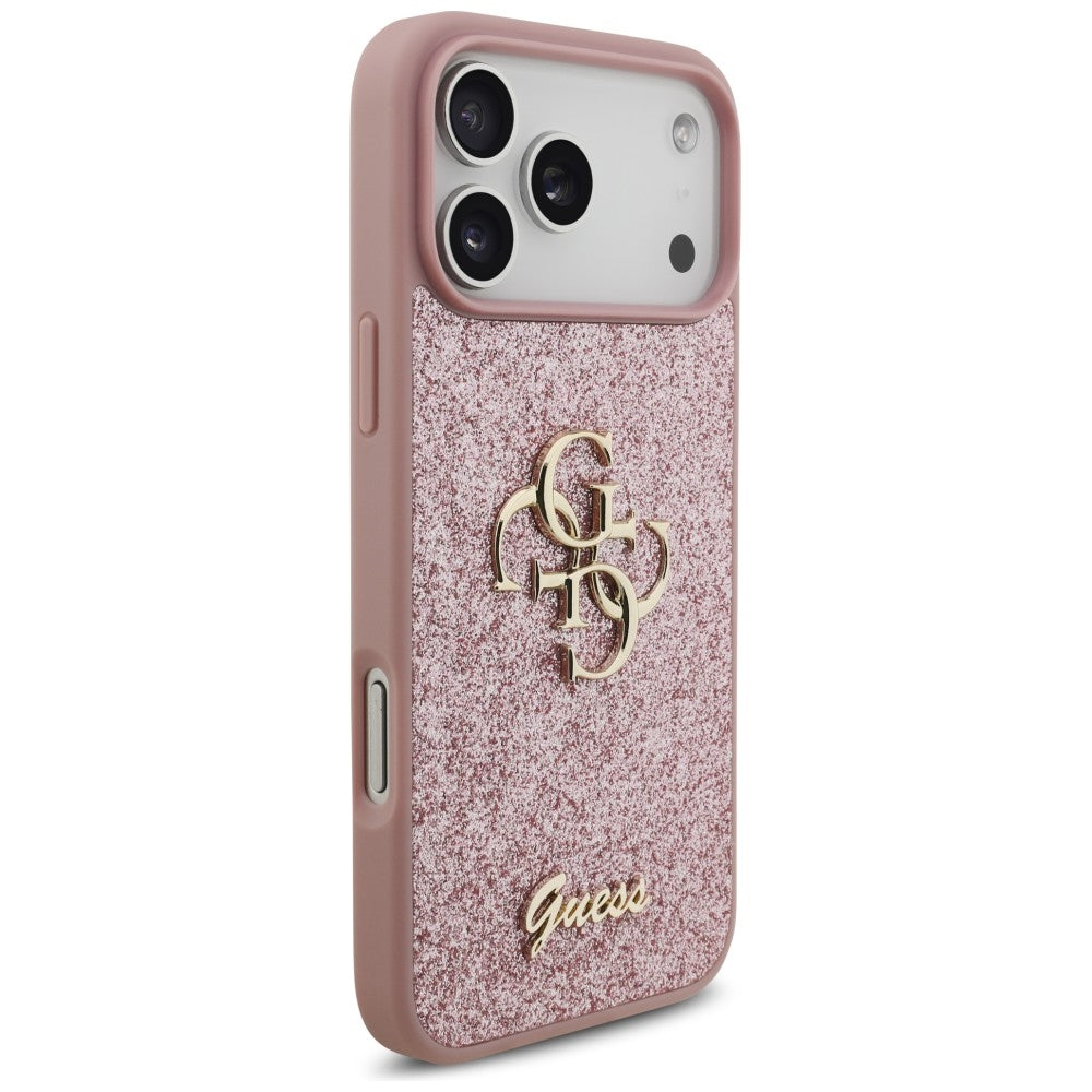 Futrola za Apple iPhone 18 Pro Max / 17 Pro Max, Guess, Fixed Glitter Big 4G, Roze