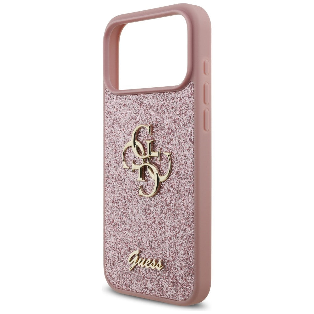 Futrola za Apple iPhone 18 Pro Max / 17 Pro Max, Guess, Fixed Glitter Big 4G, Roze