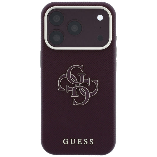 Futrola za Apple iPhone 18 Pro Max / 17 Pro Max, Guess, Grained Big Resin Logo, Bordo