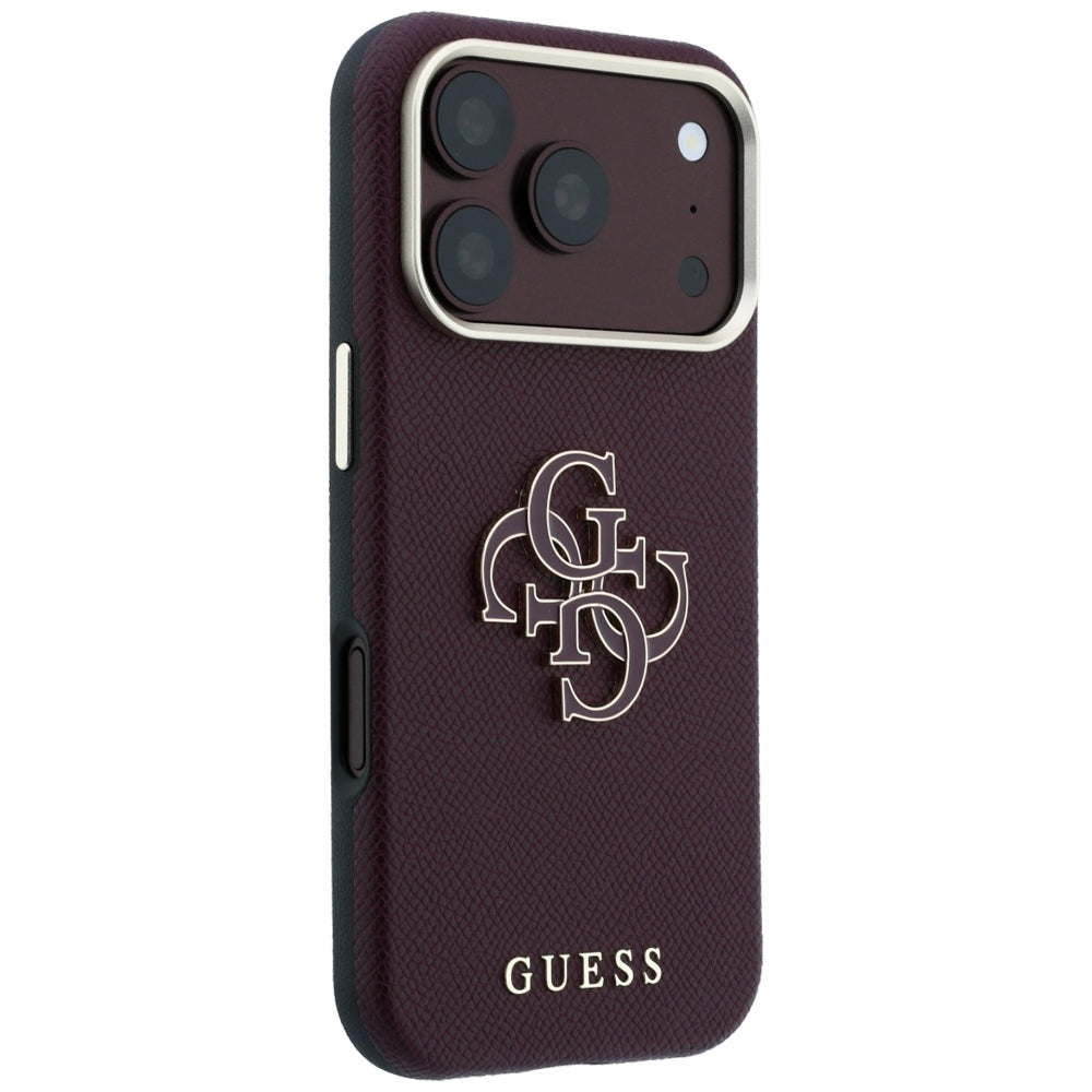 Futrola za Apple iPhone 18 Pro Max / 17 Pro Max, Guess, Grained Big Resin Logo, Bordo