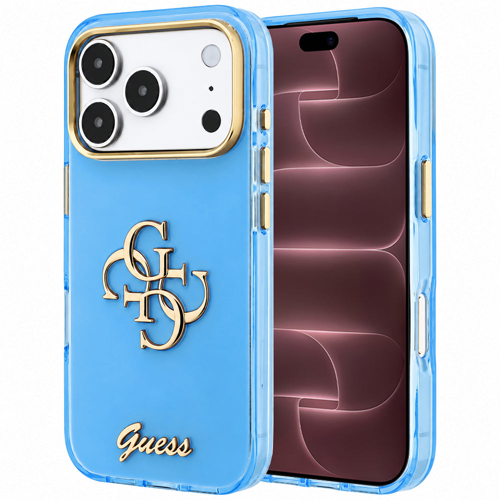 Futrola za Apple iPhone 18 Pro Max / 17 Pro Max, Guess, IML 4G Metal Script, Plava