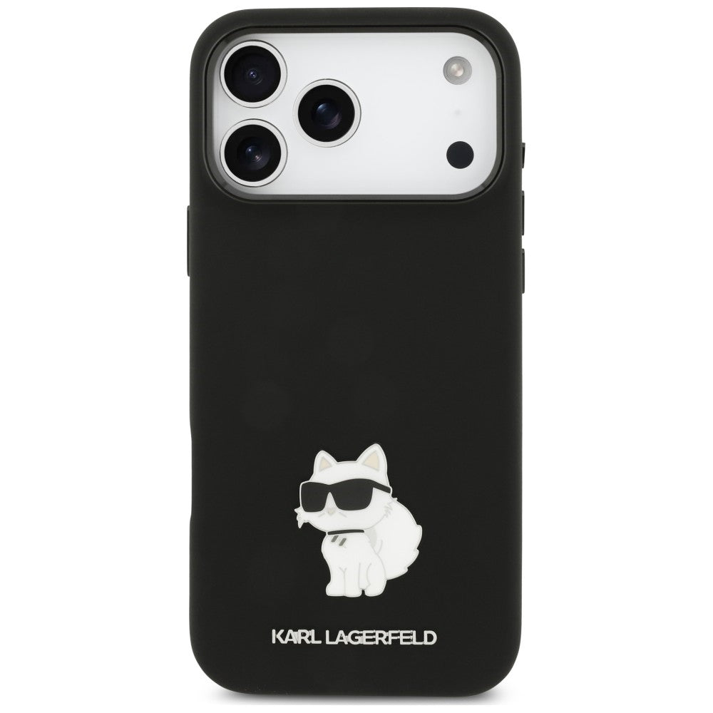 Maska za Apple iPhone 18 Pro Max / 17 Pro Max, Karl Lagerfeld, Choupette Metal Pin, crna