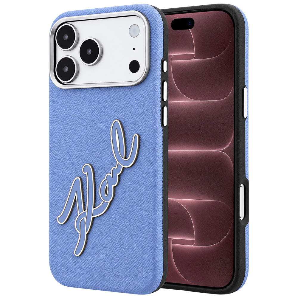 Futrola za Apple iPhone 18 Pro Max / 17 Pro Max, Karl Lagerfeld, Smooth Big Resin Signature Logo, Plava