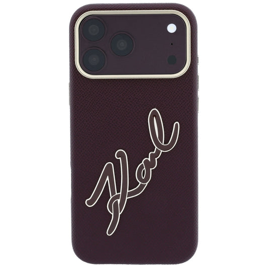 Futrola za Apple iPhone 18 Pro Max / 17 Pro Max, Karl Lagerfeld, Smooth Big Resin Signature Logo, Bordo