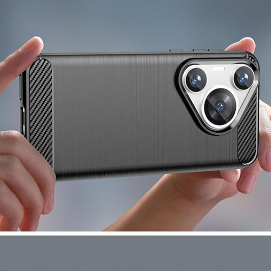 Futrola za Huawei Pura 70 Pro, Techsuit, Karbon, Crna