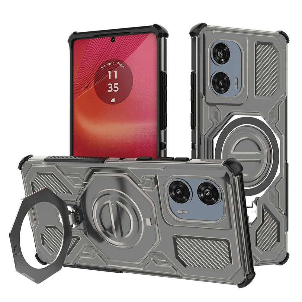 Futrola za Motorola Edge 50 Fusion, Techsuit, Carbon Shield Pro, Dimljena