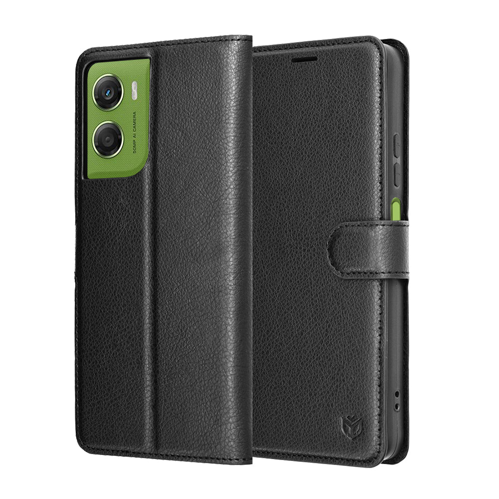 Futrola za Motorola Moto G06, Techsuit, Leather Folio, Crna