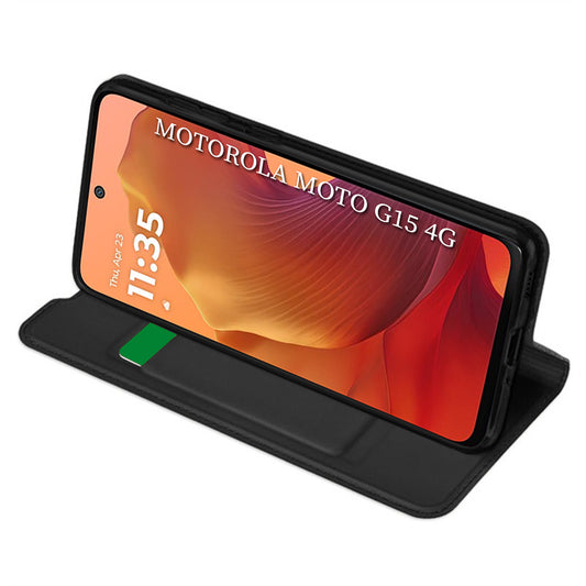 Futrola za Motorola Moto G15 / G15 Power, Techsuit, Magskin Book, Crna