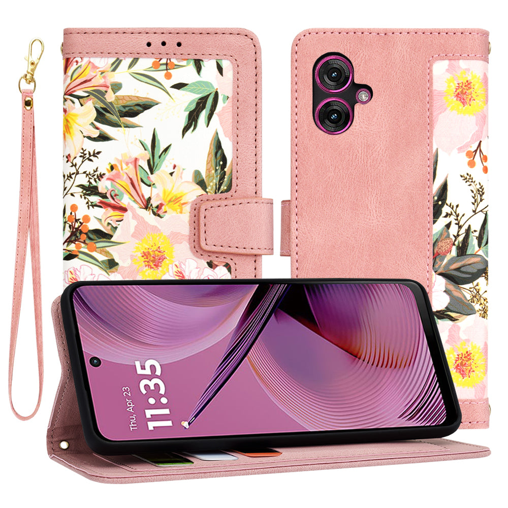 Futrola za Motorola Moto G55, Techsuit, FlipCraft, Roze