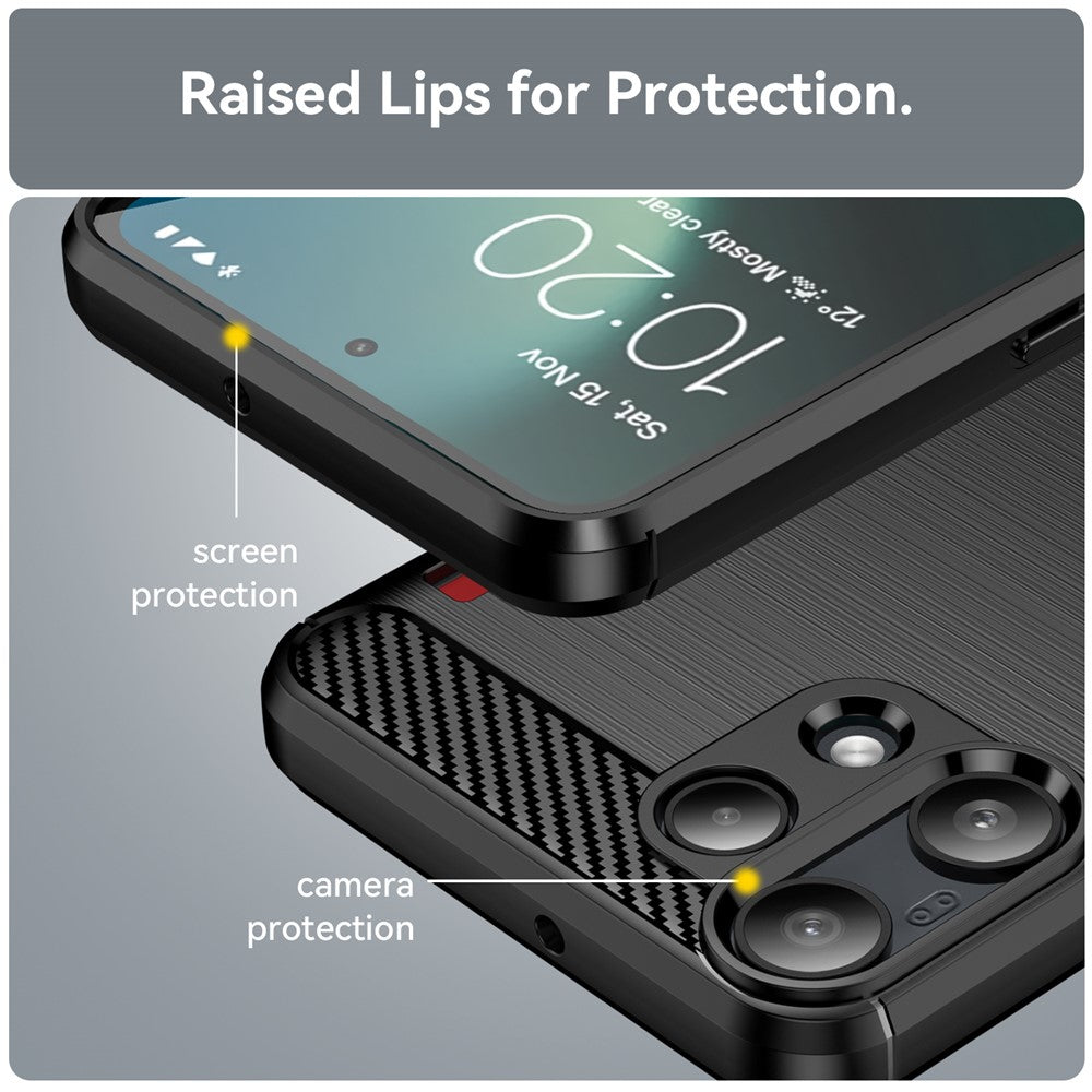 Futrola za Nothing Phone (3a) Lite, Techsuit, Karbon, Crna