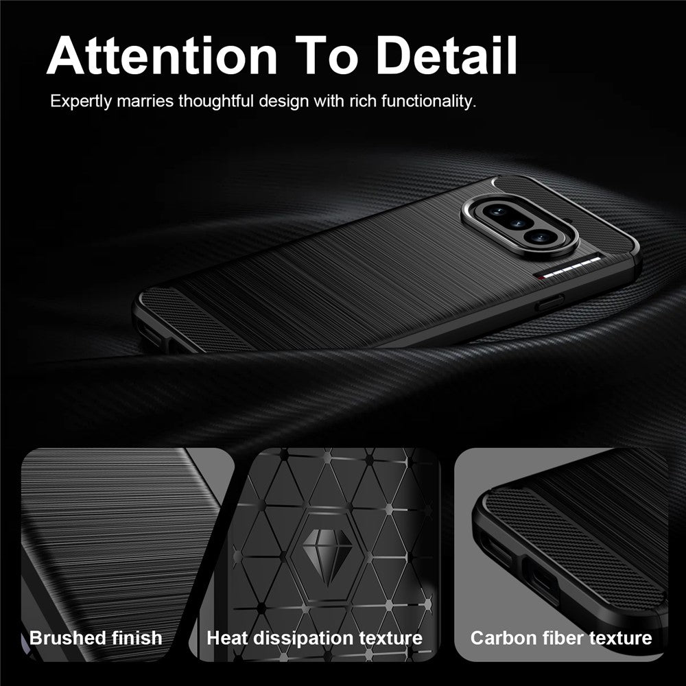 Futrola za Nothing Phone (4a), Techsuit, Karbon, Crna