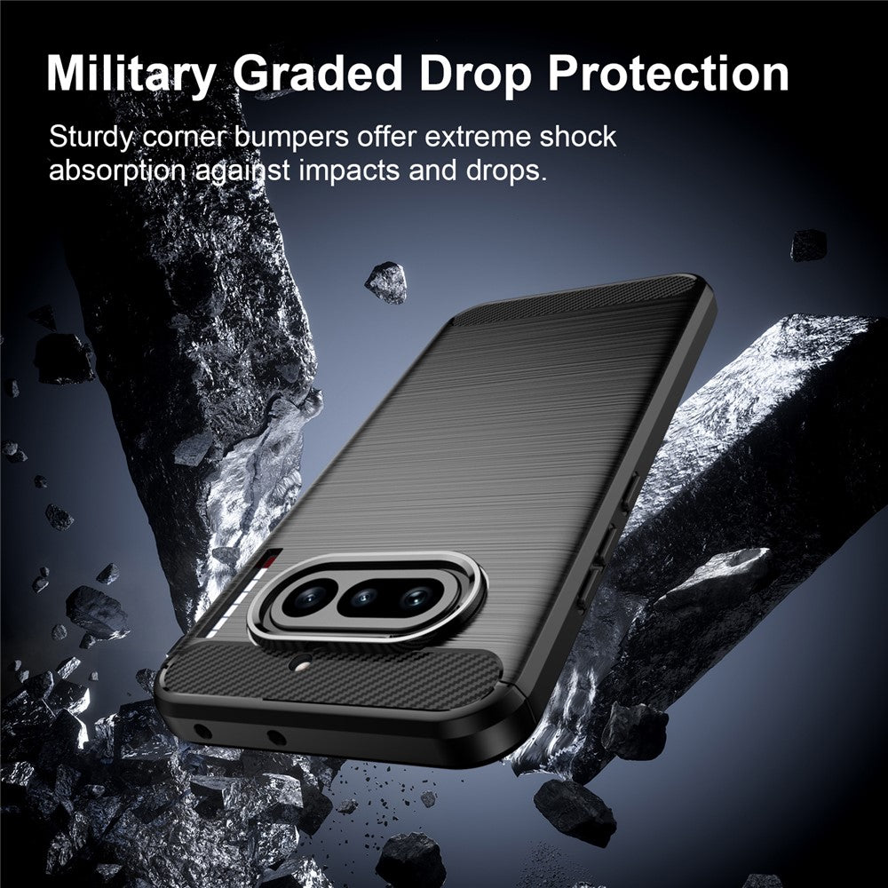 Futrola za Nothing Phone (4a), Techsuit, Karbon, Crna