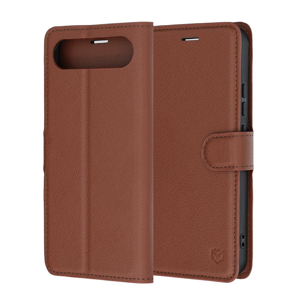 Futrola za Realme 16, Techsuit, Leather Folio, Braon