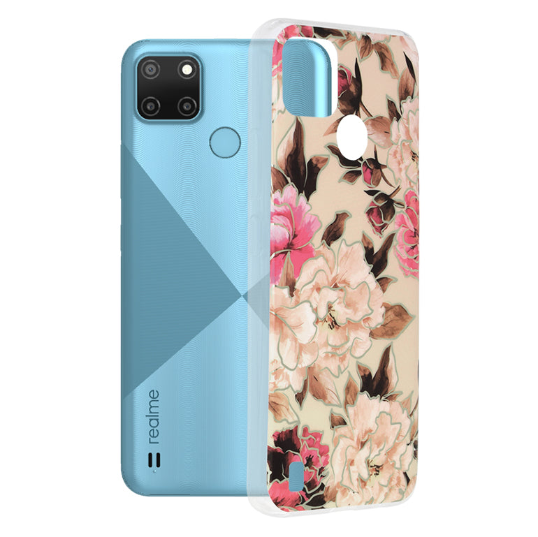 Futrola za Realme C21Y / C25Y, Techsuit, Marble, Bež