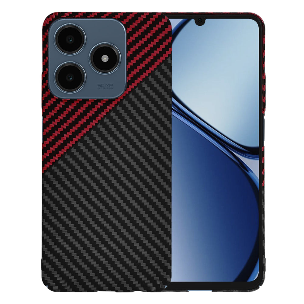 Futrola za Realme C63 / C61, Techsuit, Carbonite FiberShell, Crno Crvena